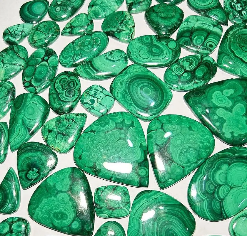 Natural Malachite Multi-shape Cabochon For Jewelry In Wholesale Malachite Cabochons At Best Price For Rings Earrings Gifts