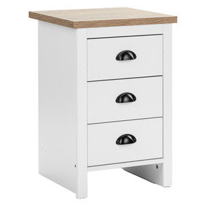 โต๊ะข้างเตียง3ลิ้นชักสีขาวแบบนอร์ดิกที่ทันสมัยหรูหราโต๊ะข้างเตียงไม้เนื้อแข็งสีขาวเฟอร์นิเจอร์ห้องนอนคลาสสิกพับเก็บได้สำหรับใช้ในบ้าน - Product Image 1