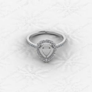 Best Quality 925 Silver 6x8mm Semi Mount <b>Blank</b> Setting <b>Ring</b> Ashes Resin Jewelry Findings for Wedding Jewelry Pear Gemstone - Product Image 5