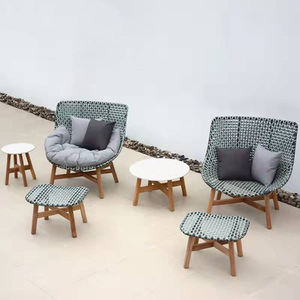 Canapé d'extérieur vintage, chaises de jardin, ensemble de canapés en teck et rotin, mobilier de patio - Product Image 2