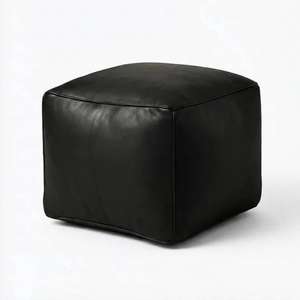 Moroccan <b>Leather</b> Pouf Handmade Ottoman <b>Footstool</b> Traditional Handcrafted Pouffe Home Decor Boho Ottoman Seat Living Roo - Product Image 1