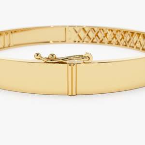 Brazalete de lujo con números romanos de oro de 14 quilates, joyería fina, 2 diamantes, 0,03 CTW, brazalete con abalorio para mujer, pulseras para mujer - Product Image 4