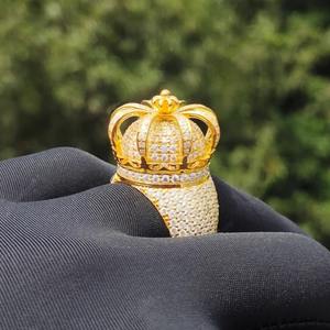 Anillos de Hip-Hop con Incrustaciones de Diamantes, Anillos de Plata de Ley S925 con Corona de Rey, Anillo de Moissanita VVS, Pasa la Prueba del Diamante - Product Image 2