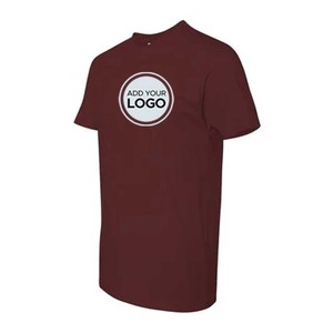 T-shirt en mélange de trois couleurs unisexe avec logo personnalisé 100% coton - Product Image 4
