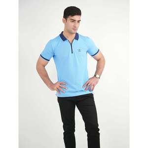 Polo Casual de Verano Unze London MANSOUR para Hombre, Talla XL, Transpirable, Tejido con Cierre, Bordado, Color Sólido Oscuro, con Spandex - Product Image 3