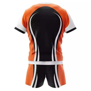Nouvel ensemble d'uniformes de rugby professionnels 2026, imprimé sur mesure, design noir et orange, haute qualité, respirant, prix de gros - Product Image 2