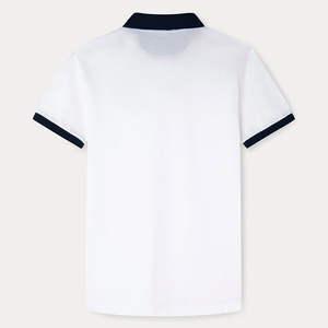 เสื้อโปโลผู้ชายฟิตเนสทรงสลิมฟิตแขนสั้นสีพื้นพิมพ์ลายโลโก้ - Product Image 6