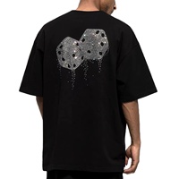 T-shirts sans manches 100 % coton pour hommes, coupe ample, style décontracté, motif original en strass, vente en gros sur mesure