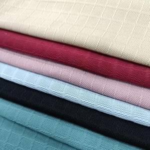 Tela de punto con volantes de alta calidad, mezcla de Spandex de poliéster, resistente al encogimiento antiestático, estirable, fábrica de textiles duraderos OEM - Product Image 5