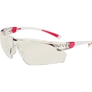 Univet Safety <b>Glasses</b> 506 up EN 166/170 Clear <b>Polycarbonate</b> Lens White & Pink Temples - Product Image 1