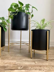 Pot de fleurs en laiton massif, jardinière décorative d'intérieur - Product Image 3