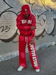 Custom <b>Manufacturer</b> Baggy Cropped Hoodie Sweatpants Tracksuit Set Blank 500 GSM 100% Cotton Heavyweight Winter Streetwear Men - Product Image 4