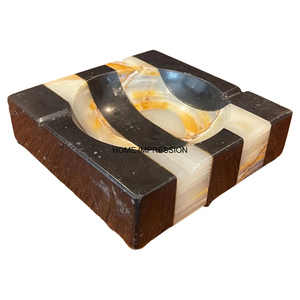 Cendrier en marbre d'aspect attrayant et luxueux forme carrée cendrier fait à la main fini personnalisé Offre Spéciale Pot de cendres de luxe de table - Product Image 6