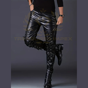 Pantalones de Motocicleta Unisex de Corte Ajustado, Ropa Deportiva de Cuero PU Sólido con Características Impermeables, Transpirables y Resistentes al Viento - Product Image 2