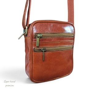 Small Genuine Leather <b>Men's</b> Moroccan Handmade National Style Lightweight Portable Cross-Body Strap Satchel <b>Bag</b> Daily Use Double - Product Image 2