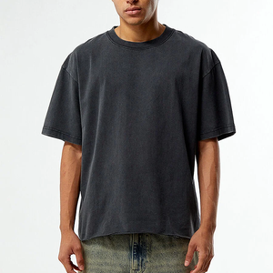 Camiseta de Hombre de Algodón 100% de Alta Calidad, Tejida, de Color Sólido, con Estampado por Sublimación Personalizado, Manga Corta, Diseño Oversize, Venta al por Mayor - Product Image 1