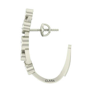 NOVAMART Fine 925 Sterling <b>Silver</b> & Cubic Zirconia <b>Hoop</b> <b>Earrings</b> <b>for</b> <b>Women</b> Girls-Crystal Design Wholesale Export - Product Image 2