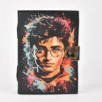 Journal en cuir imprimé livre des ombres Harry P inspiré cahier de sorts vierges Wiccan sorcellerie Grimoire journal d'écriture à couverture rigide