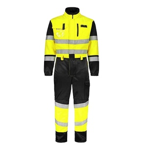Overoles protectores de construcción transpirables con flash LED reflectante de seguridad de alta visibilidad de verano al por mayor hechos de algodón y poliéster - Product Image 1