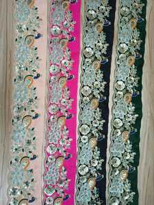 Tissu en dentelle brodée de haute qualité pour robes de mariée Tissu en dentelle brodée florale de luxe pour robes de mariée - Product Image 2