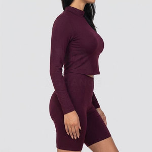 Stylish <b>Mock</b> <b>Neck</b> And Shorts Set For Women Summer Matching Two Piece Casual Outfit For Outdoor Activities - Product Image 4