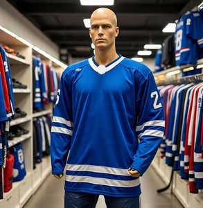 Meilleur prix séchage rapide à manches longues vêtements de sport d'entraînement personnalisable équipe Sublimation impression Logo blanc maillot de Hockey sur glace 2025 - Product Image 3