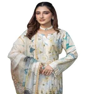 Colección viscosa 3 piezas Salwar largo vestido de fiesta paquistaní festivales bodas diseñado DR Haris Vol SAMAR con - Product Image 1