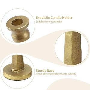 Candelabro portátil de acero inoxidable dorado elegante con estampado personalizado, adorno de Navidad hecho a mano, mesa de comedor para fiesta en casa - Product Image 2