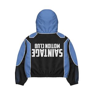 Ensemble de survêtement en polyester léger coupe-vent d'hiver avec logo personnalisé OEM pour adultes unisexes, design réfléchissant, bandes blanches - Product Image 5