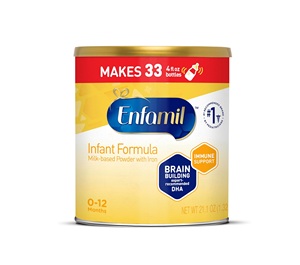 นมผงเอนฟาไมล์สำหรับทารก สูตรนมผสมธาตุเหล็ก โอเมก้า 3 ดีเอชเอ และโคลีน บรรจุกระป๋อง 21.1 ออนซ์ - Product Image 1