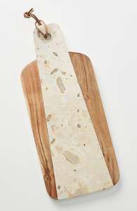 Tabla de cortar de madera de acacia, tabla de cortar de canicas, tabla de queso elegante, herramientas de cocina, juego de cuchillos, corte - Product Image 6