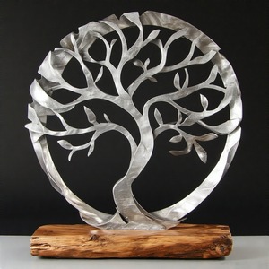 SteelBough AuraBranch EternaBloom Sculpture d'arbre en métal décorative artisanale pour la maison et le bureau - Product Image 1