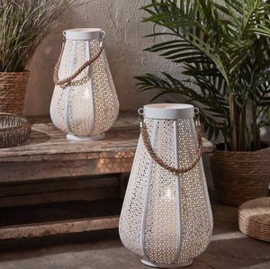 Portavelas Votivo de Metal con Diseño Floral Elegante 2026, con Asa de Yute, para Eventos Festivos, Bodas y Decoración del Hogar - Product Image 3