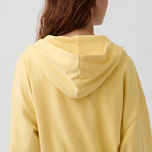 <b>Women</b> Lounge Ready <b>Fleece</b> Hooded <b>Top</b> With Zip Up Closure And Ribbed Hem <b>For</b> Winter Trendy Streetwear Design With Logo And Pocket - Product Image 5