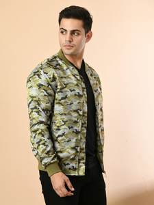 เสื้อแจ็คเก็ตบอมเบอร์ผ้าไหมซาตินแบบยูนิเซ็กซ์ แฟชั่นยอดนิยม รับผลิตตามสั่งจำนวนมาก ดีไซน์เบสบอล คอตั้ง ระบายอากาศได้ดี เคลือบผ้าฟลีซ เสื้อแจ็คเก็ตผู้ชาย - Product Image 5