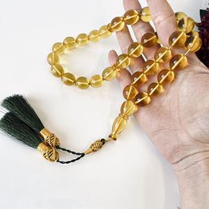 Tasbih de Ámbar Báltico Natural, Cuentas de Oliva Amarillas, Regalo de Ramadán - Product Image 2