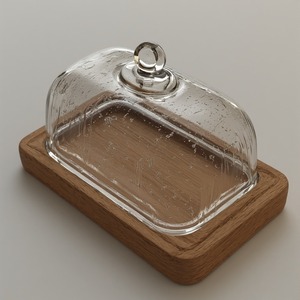 Premium <b>Glass</b> <b>Dome</b> With Smooth Wooden Base <b>Cake</b> Holder Artisan Handmade Offering Decorative Accent - Product Image 2