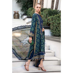 มาเรียบีชุดสูทปักลายสำหรับผู้หญิงแบบหรูหรารุ่น Eid '25 TC-687สีฟ้า EL-23-08 - Product Image 5