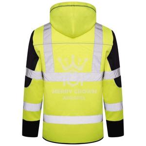 แจ็กเก็ตโพลีเอสเตอร์คุณภาพสูงชุดทำงานกันน้ำสะท้อนแสงพร้อมโลโก้ด้านหน้ามีฮู้ดสำหรับฤดูร้อนและฤดูหนาว - Product Image 5