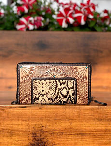 Nouveau Style occidental outillé imprimé Animal fourrure cuir bracelet pochette femmes conçu sac à main vente chaude en cuir outillé portefeuilles uniques - Product Image 2