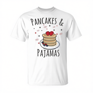 Camiseta Kawaii con estampado de panqueques y pijamas, camiseta Unisex de manga corta con cuello redondo y estampado digital para adultos, ropa para fiestas de reunión familiar - Product Image 2