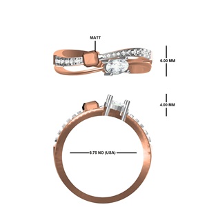 แหวนเพชรสำหรับงานแต่งงานประดับโรสโกลด์10K/14K/18K ได้รับการรับรองจาก Celavo - Product Image 2