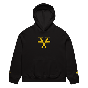 Felpa con cappuccio oversize da uomo T6X con Logo giallo ricamato - Product Image 2