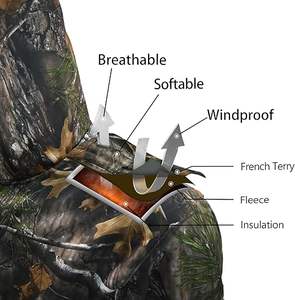 Sweat-shirt à capuche vintage camouflage personnalisé OEM, 65% polyester, 35% coton, impression DTG, véritable camouflage, lourd, tactique, imperméable - Product Image 2