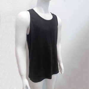 Custom OEM <b>Maroon</b> Red Men High Neck Muscle Fit Sleeveless T-Shirt Split Hem Gym Tank <b>Top</b> - Product Image 3