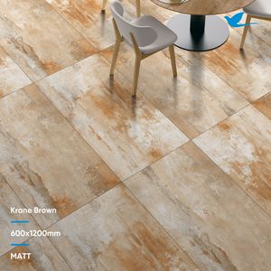 Baldosa de Porcelana para Pared con Efecto Piedra Marrón Mate, Precio de Baldosa de Cerámica Antideslizante para Piso, 600 x 1200, 60x120, 2x4, Resistente al Calor, Antideslizante - Product Image 5