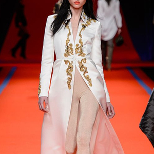 HEAVY ZARDOZI EMBROIDERY ON STUNNING LONG JACKET WITH EMBELLISH OF CRYSTAL BEADS ,PEARLS,GLASS STONE WORK FOR PARTY-WEAR @ 2022 - Product Image 1