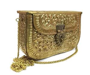 Antique Brass Clutch <b>Bag</b> for Royal Style Stylish Brass Metal Clutch for Fashionable <b>Women</b> Hand Engraved Brass Clutch Purse - Product Image 3
