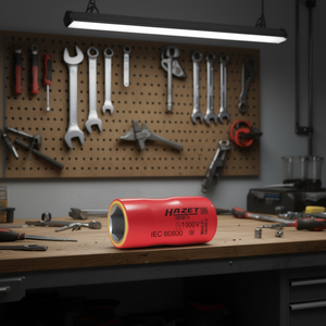 Hazet 6-Point Short Hexagonal Metric Square 3/8'' <b>Socket</b> with Traction Profile and 1000V Protective Insulation - Product Image 3