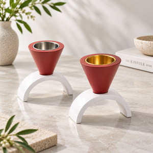 Ensemble de 2 brûleurs à bakhoor arabes modernes avec coupelle intérieure en métal et support en arche - Product Image 2